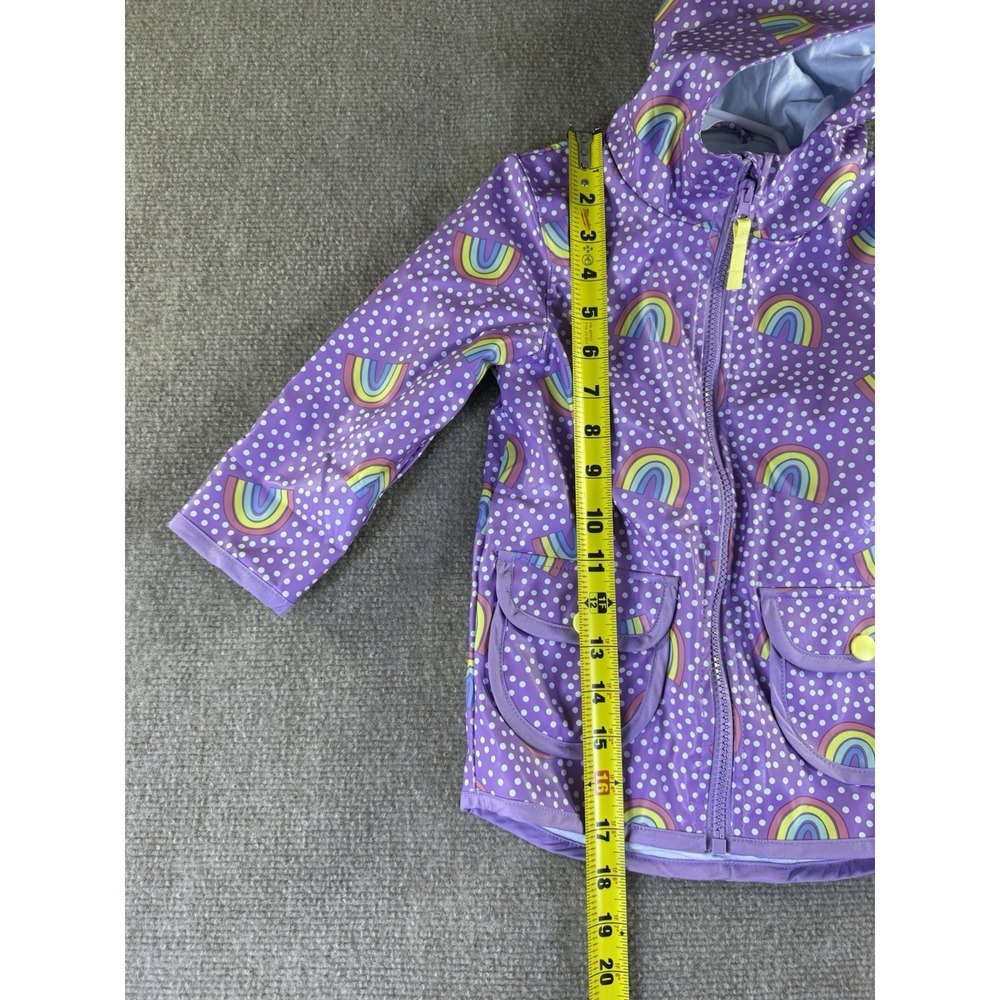 Cat & Jack Girls Purple Rainbow Print Rain Jacket Size 2T - Picture 8 of 11
